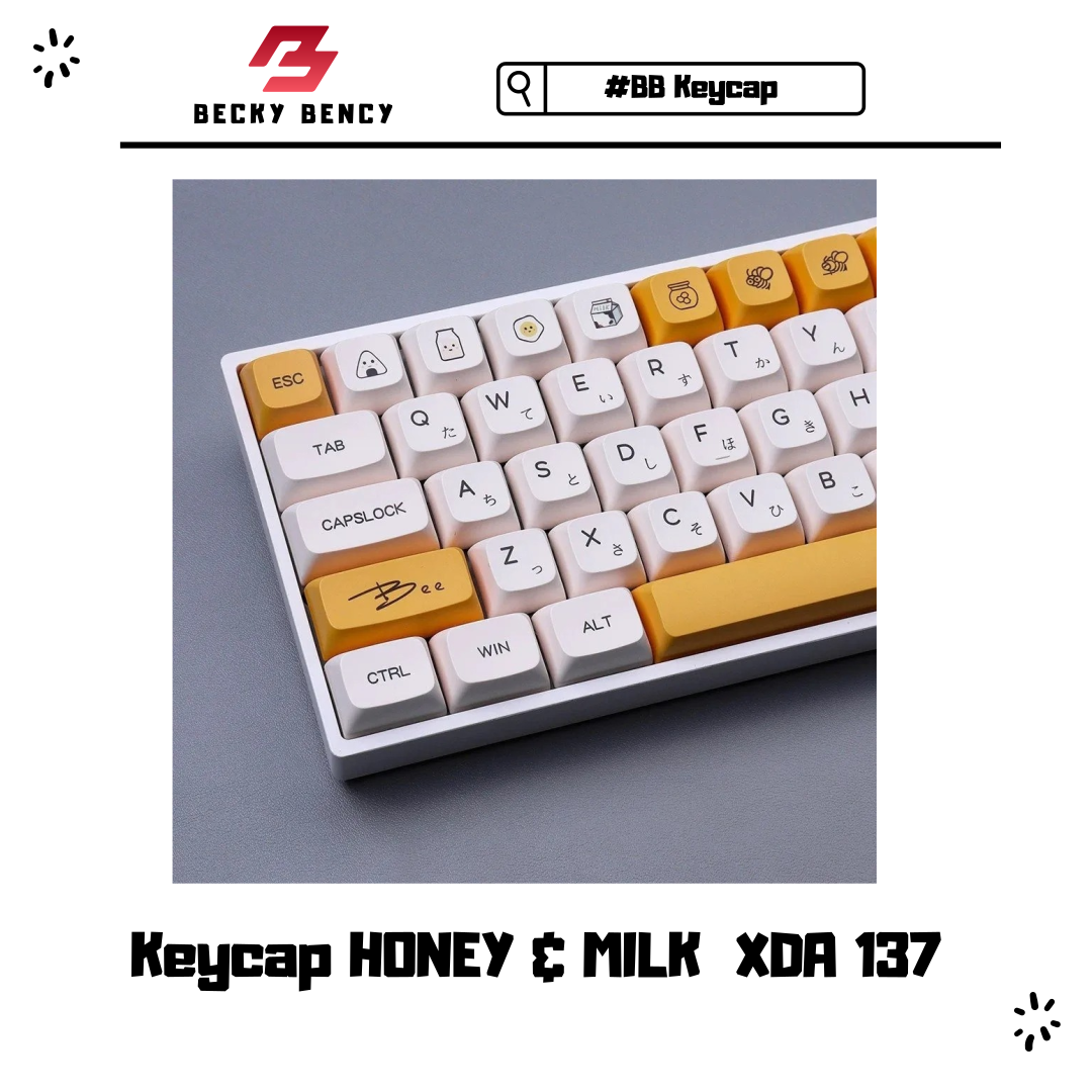 KEYCAP XDA THICK PBT HONEY & MILK 137 PHÍM